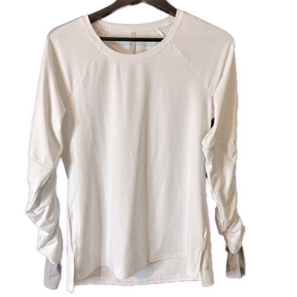 Fabletics white adjustable long sleeves top size L - Picture 4 of 12